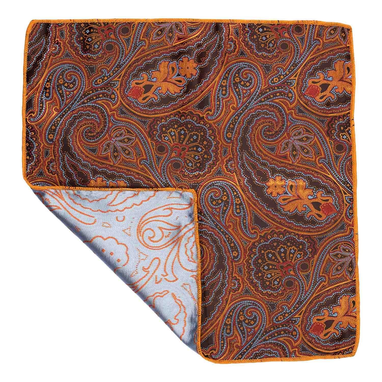 Orange Paisley Pocket Square for Men