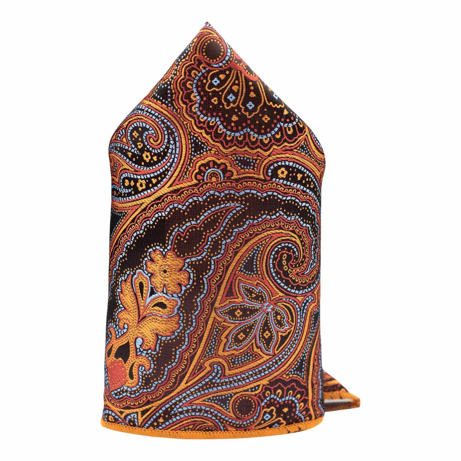 Orange Paisley Pocket Square for Men