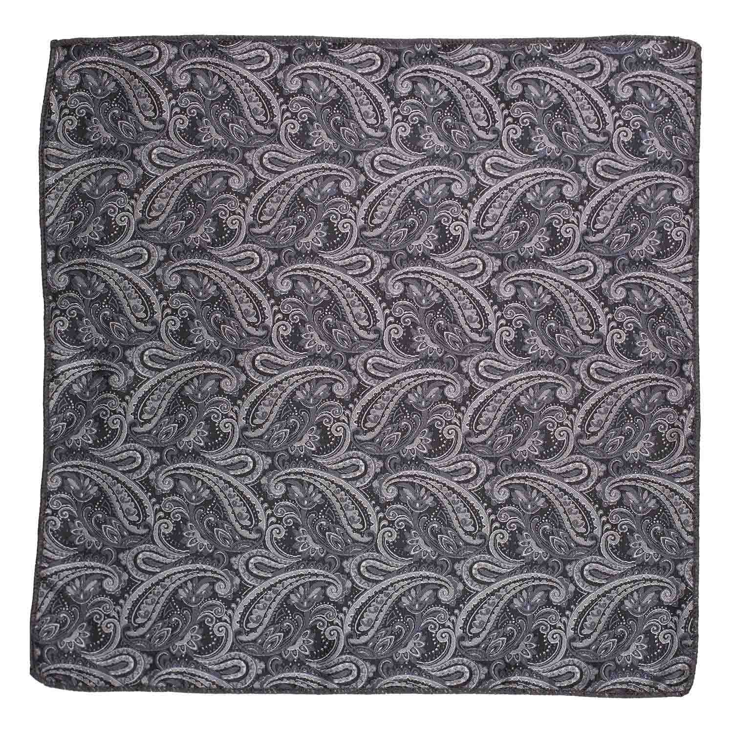 Grey Paisley Pocket Square for Men