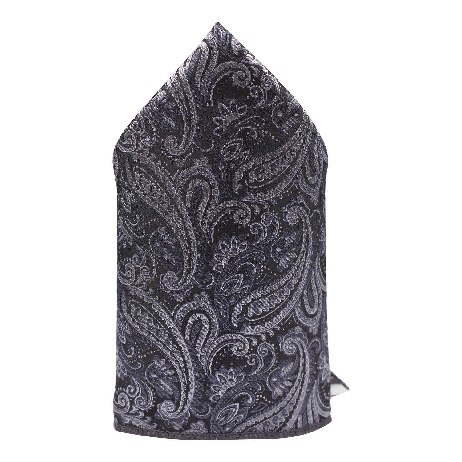 Grey Paisley Pocket Square for Men