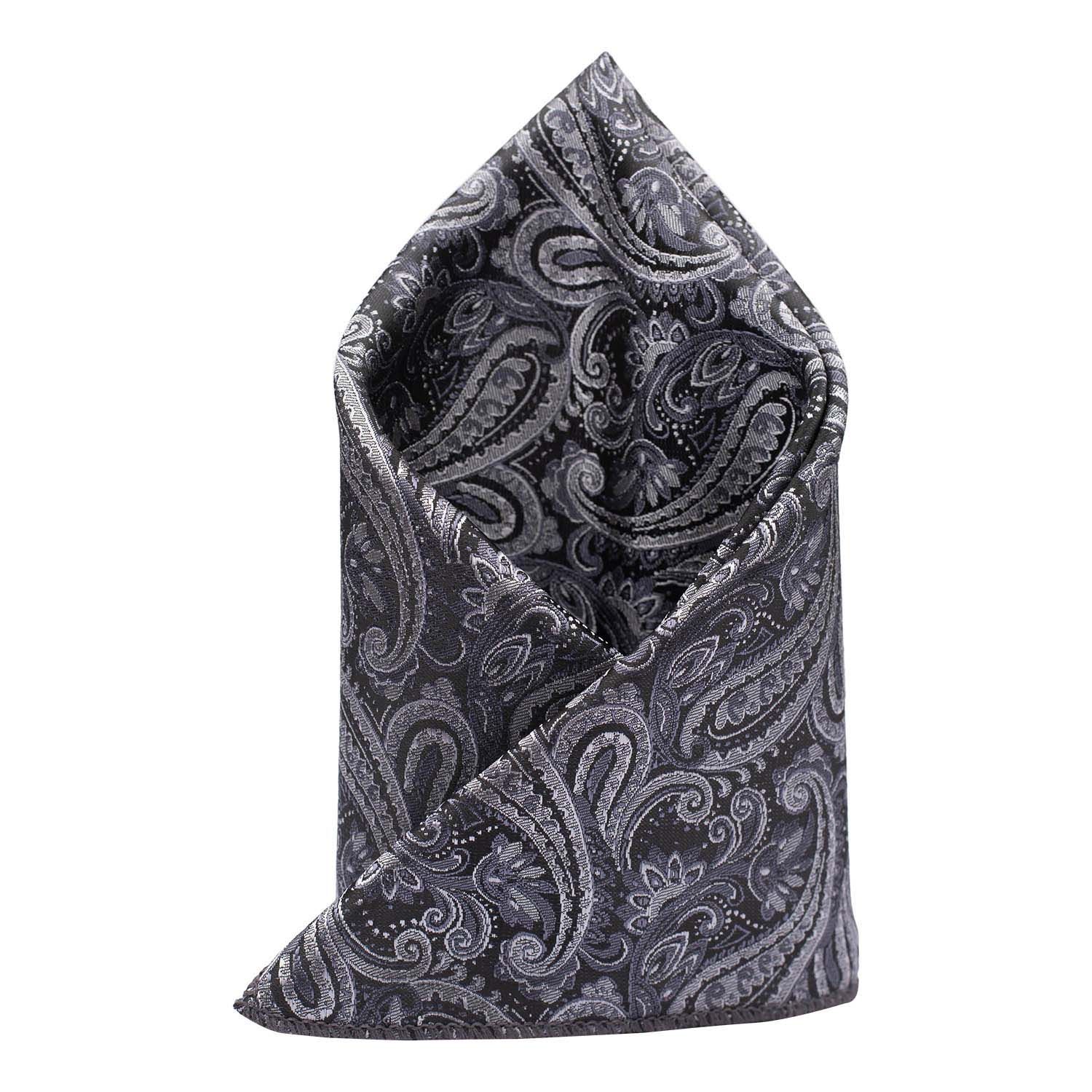 Grey Paisley Pocket Square for Men