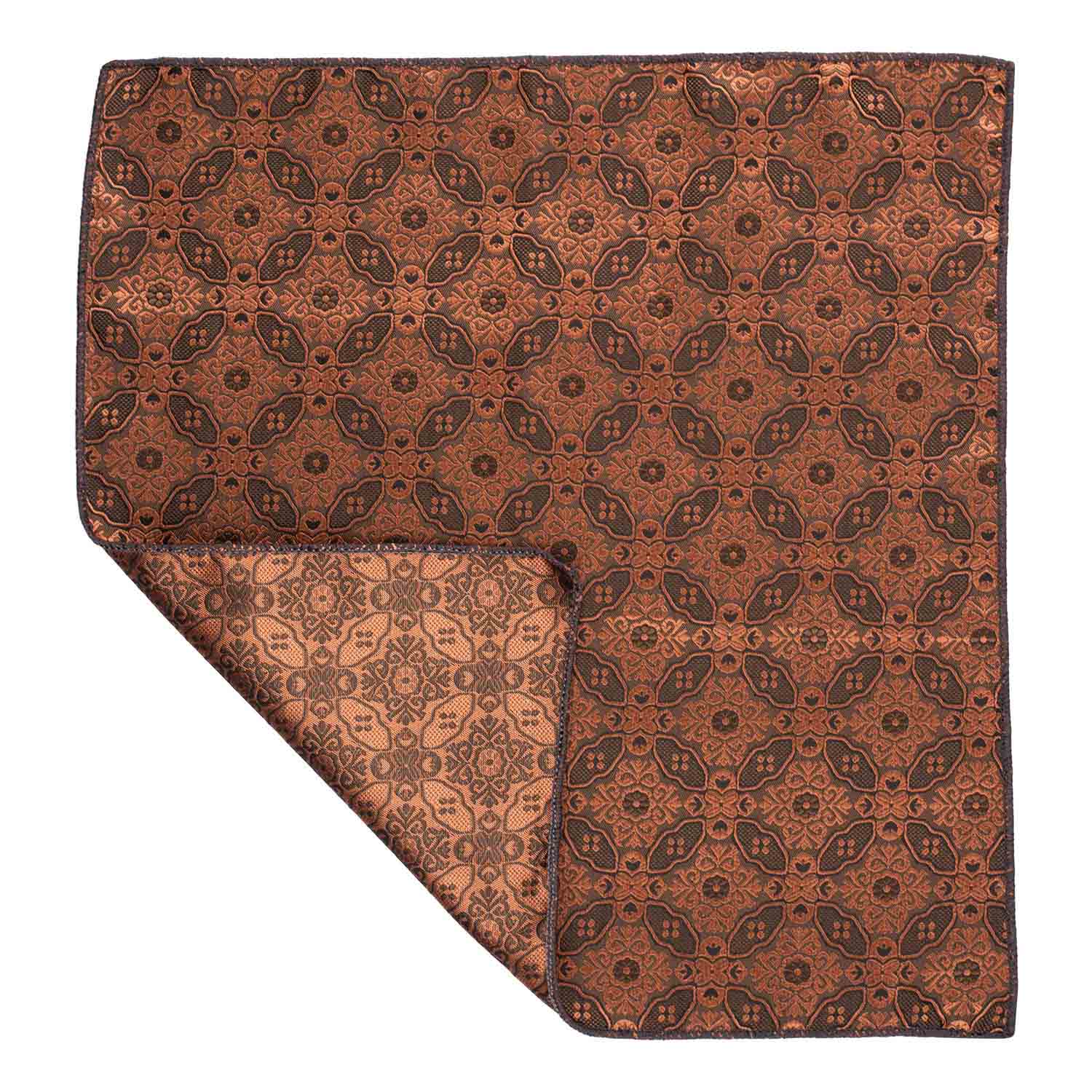 Brown Floral Pocket Square for Men