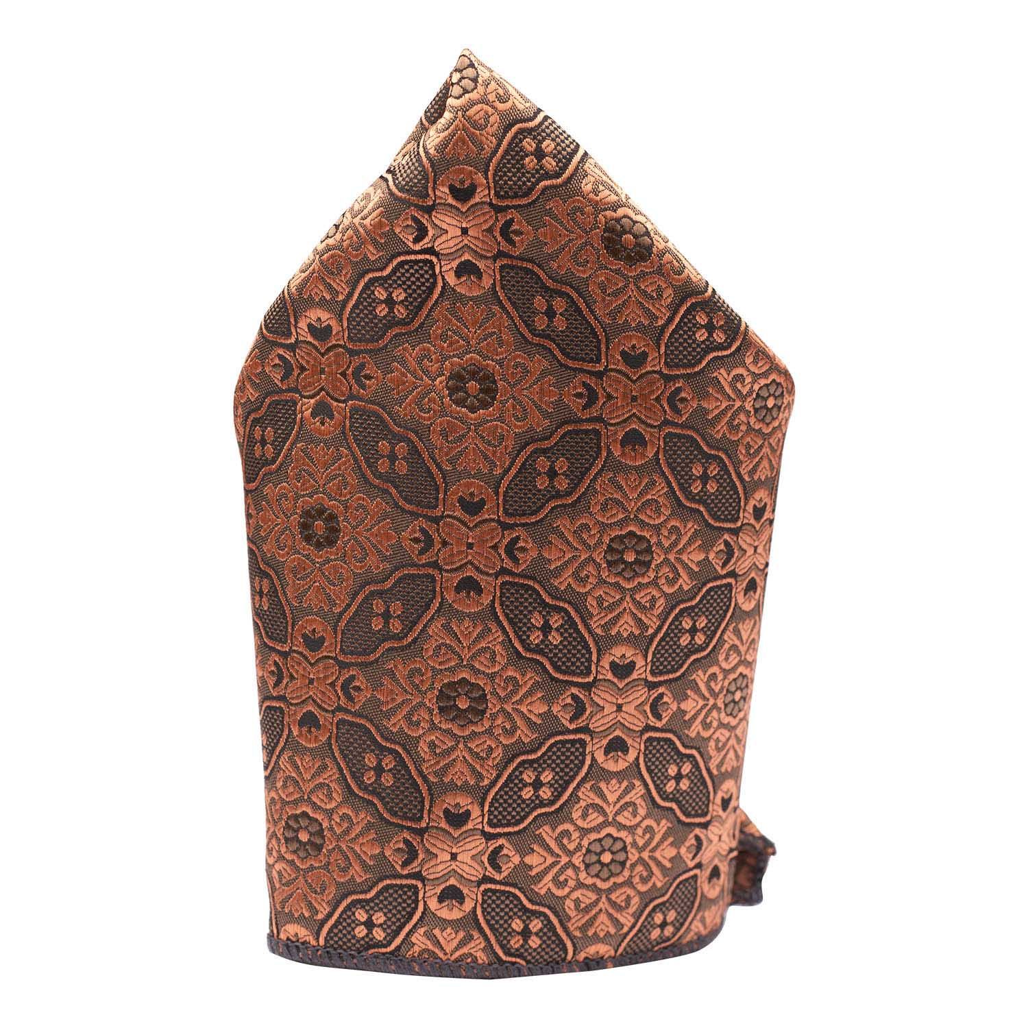 Brown Floral Pocket Square for Men