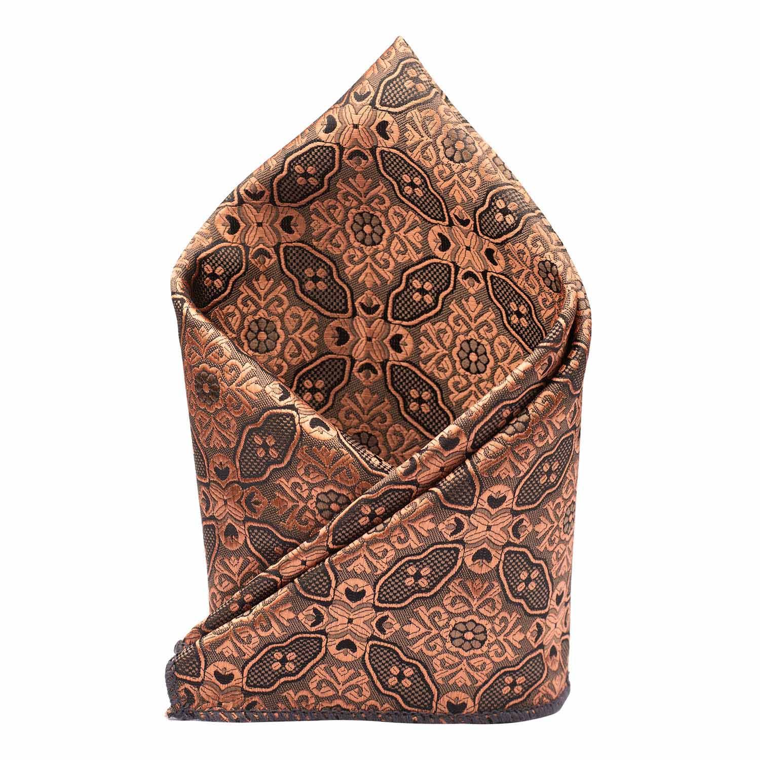 Brown Floral Pocket Square for Men