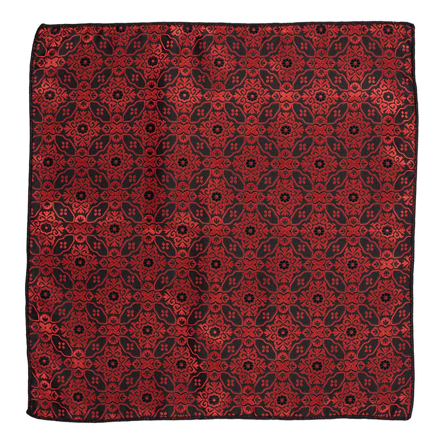 Red Floral Pocket Square for Men