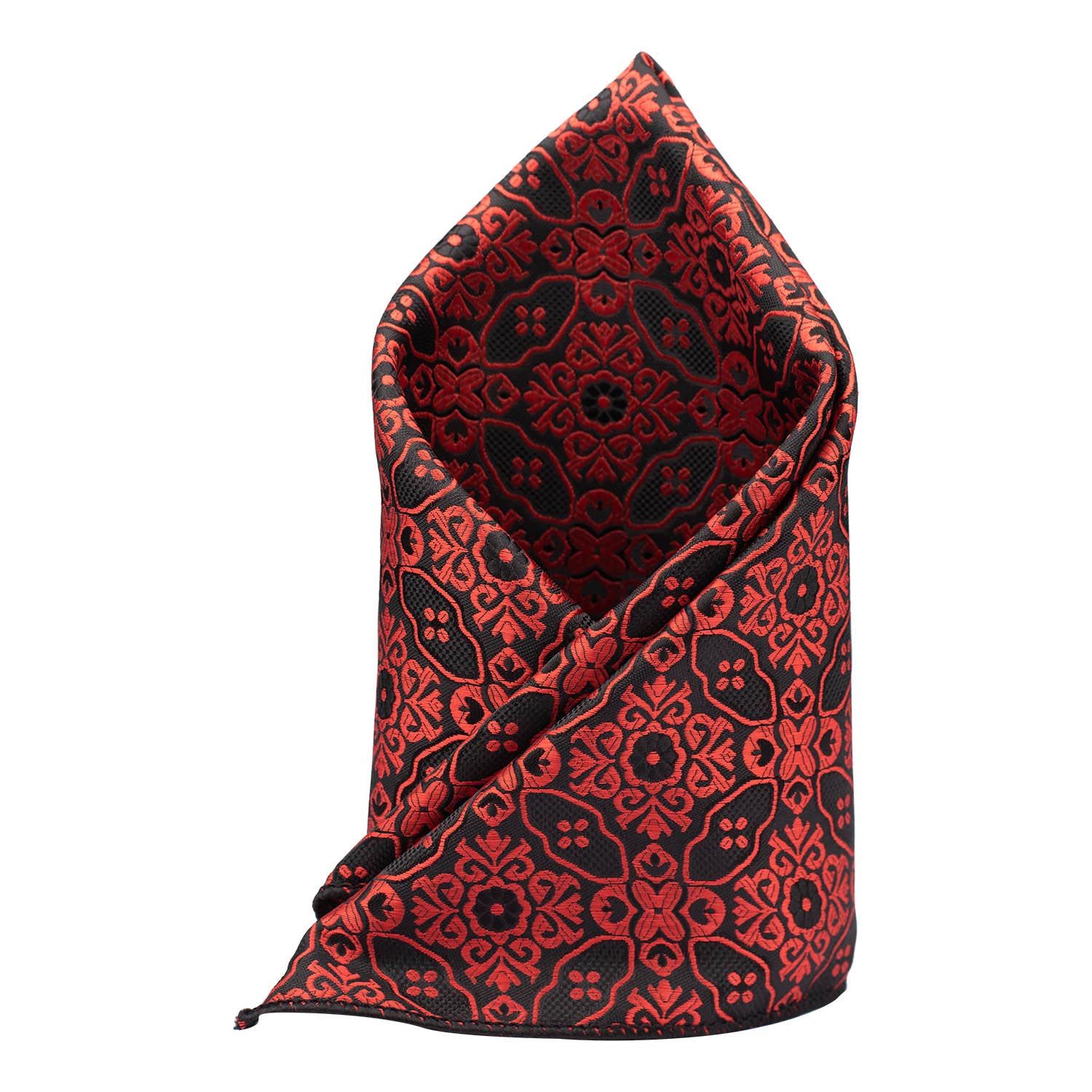 Red Floral Pocket Square for Men