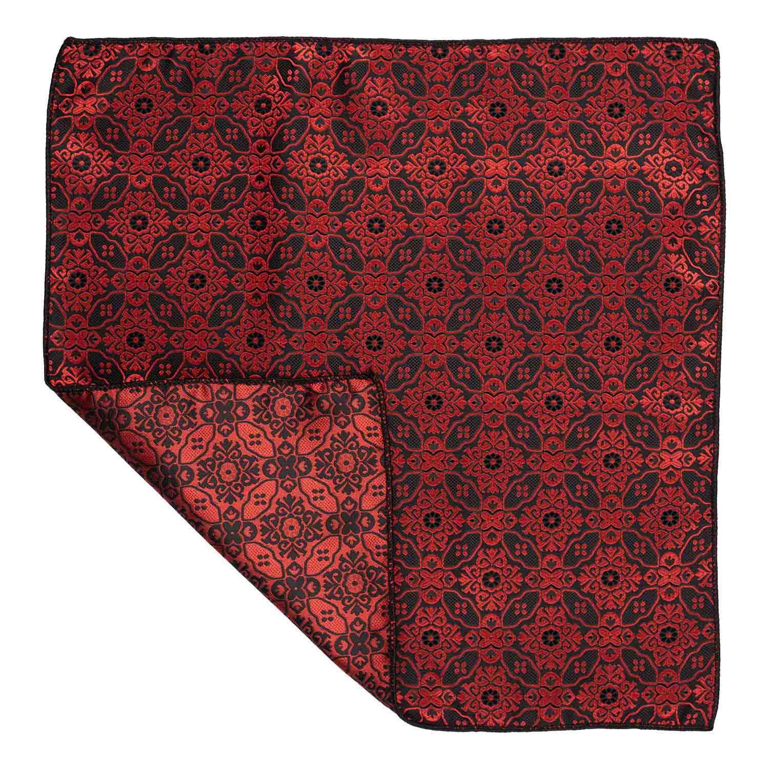 Red Floral Pocket Square for Men