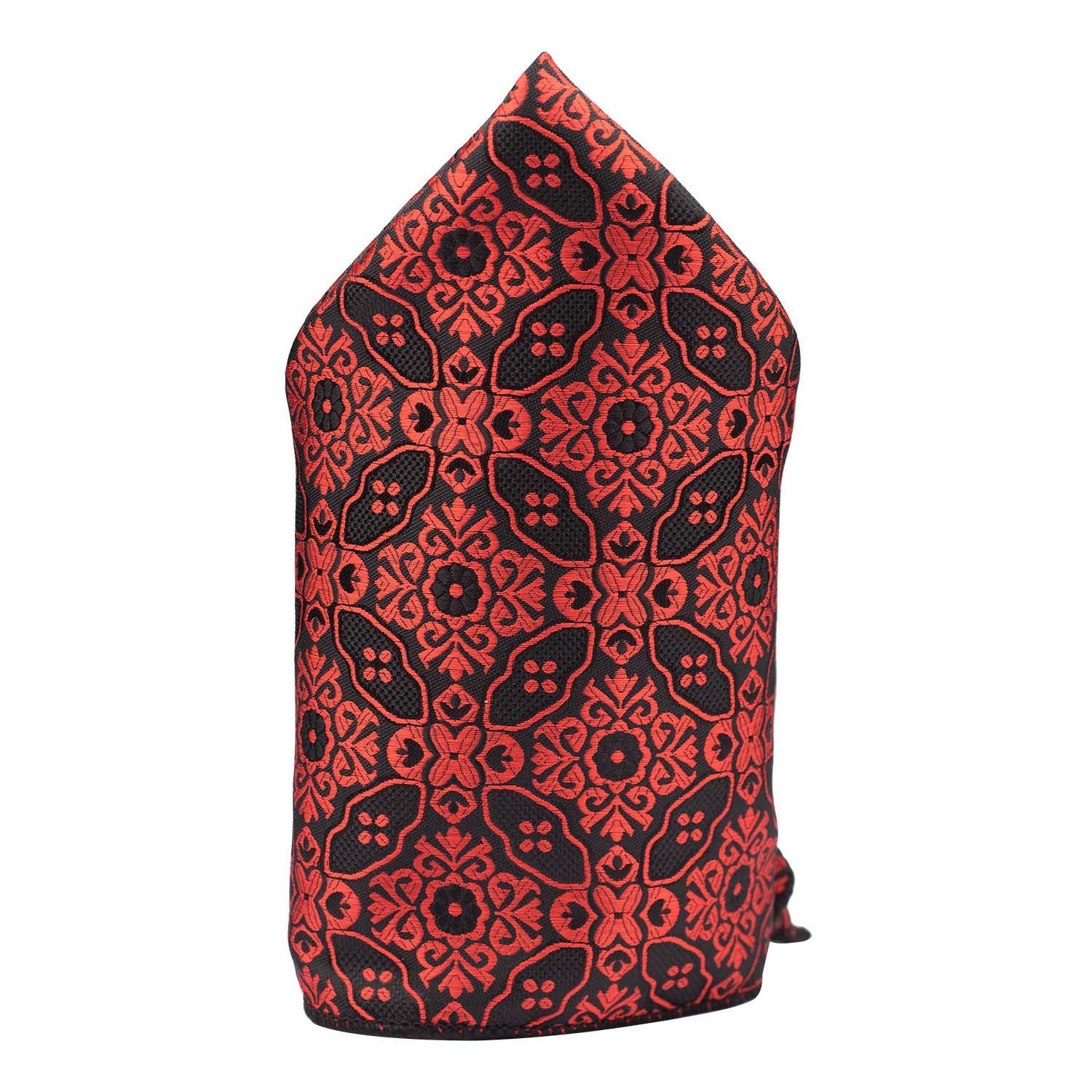 Red Floral Pocket Square for Men