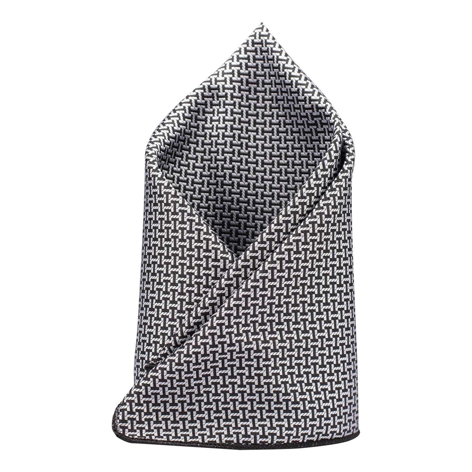 Grey Geometric Pocket Square for Men
