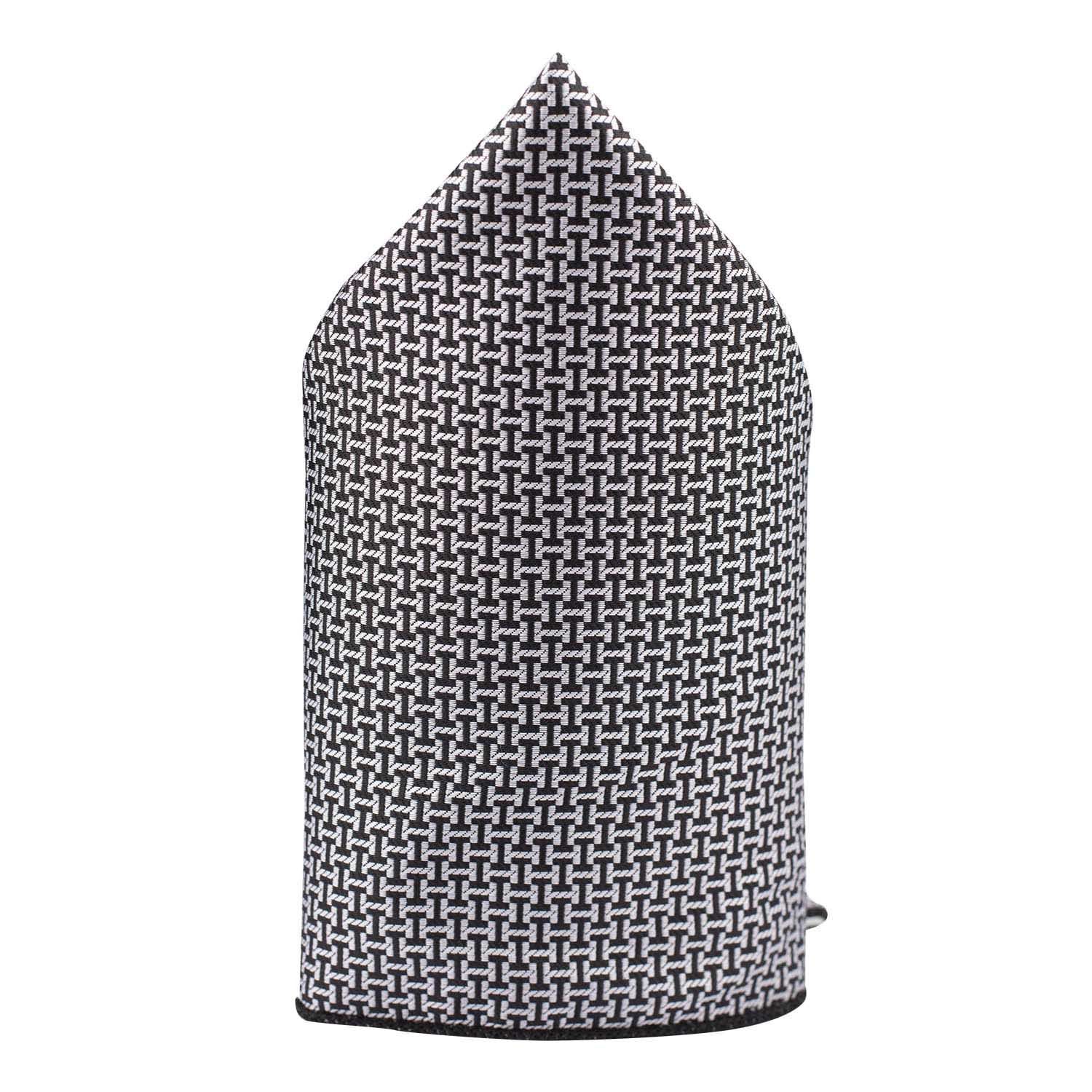 Grey Geometric Pocket Square for Men