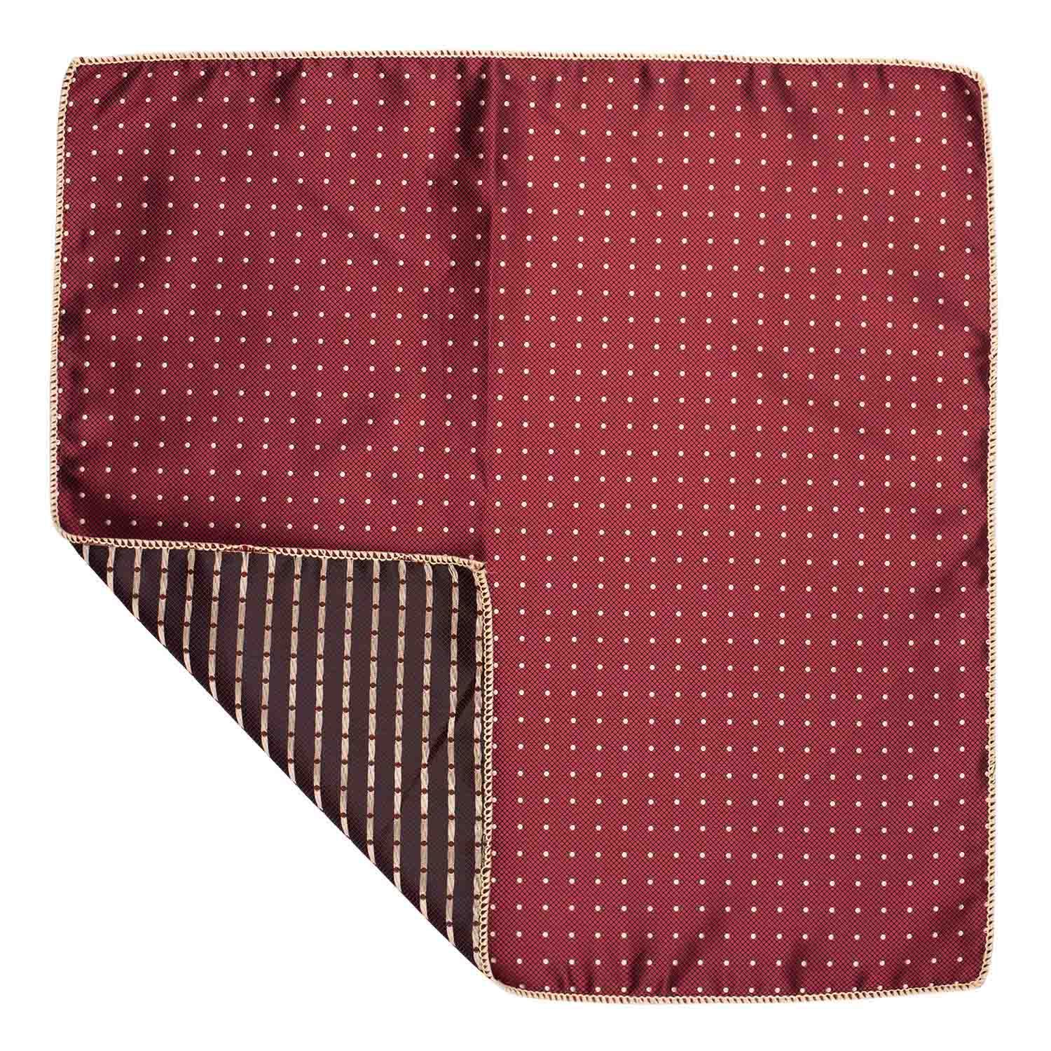 Burgundy Polka Dot Pocket Square for Men