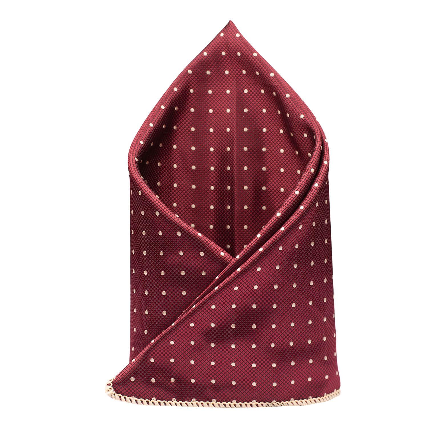 Burgundy Polka Dot Pocket Square for Men