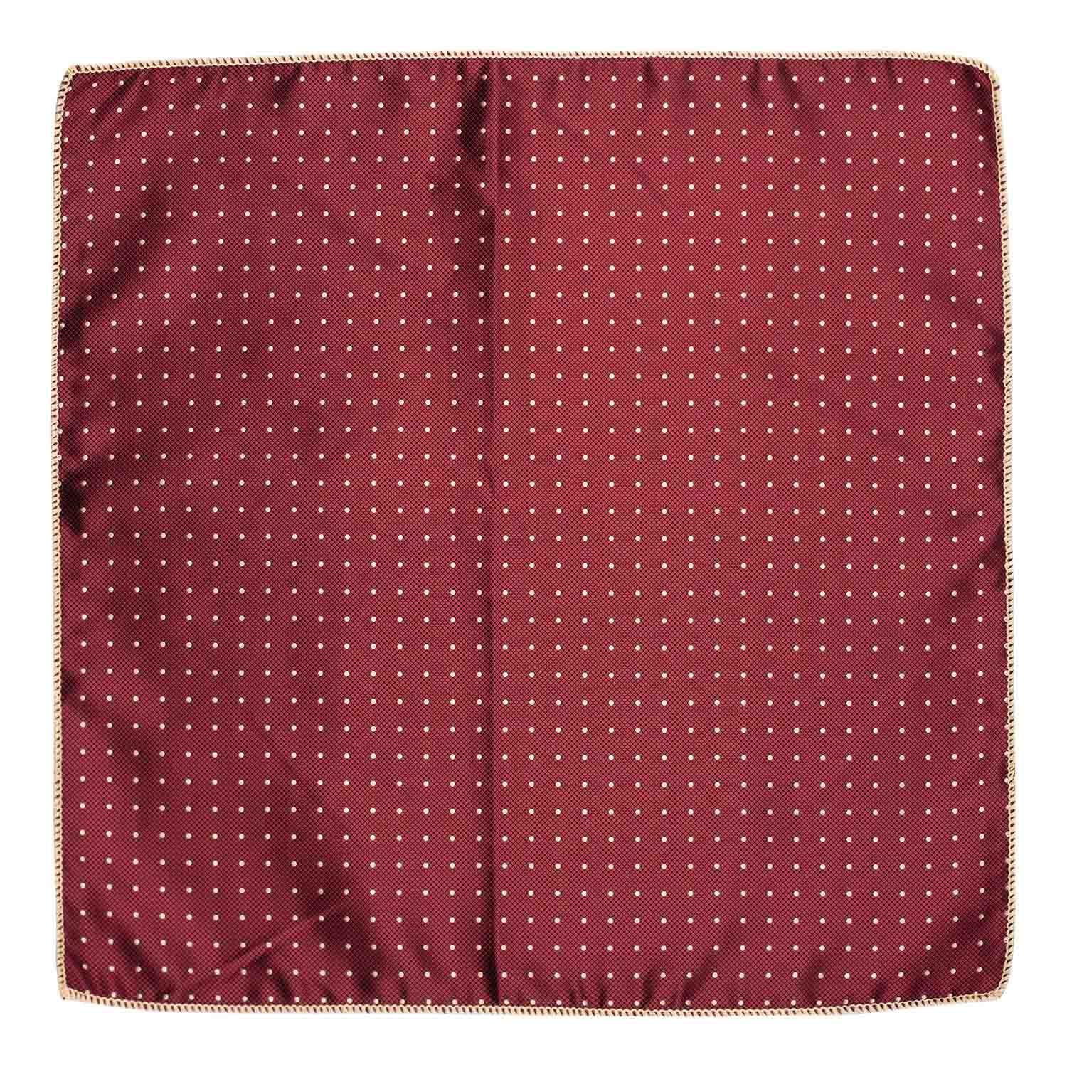 Burgundy Polka Dot Pocket Square for Men