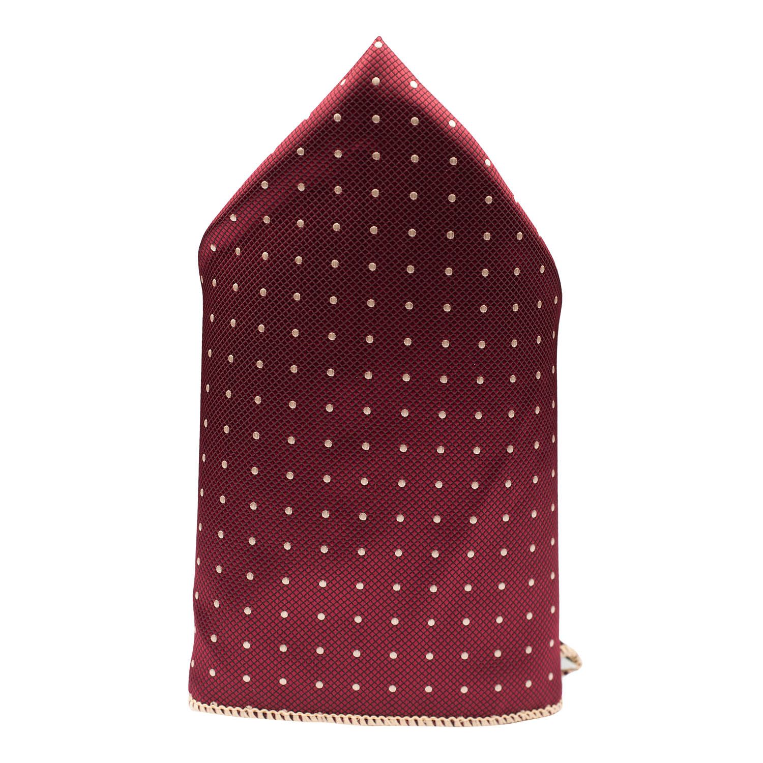 Burgundy Polka Dot Pocket Square for Men