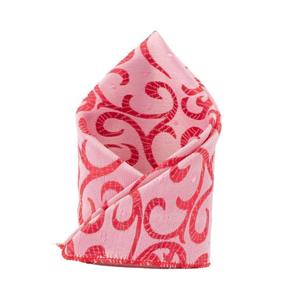 Pink Geometric Pocket Square for Men
