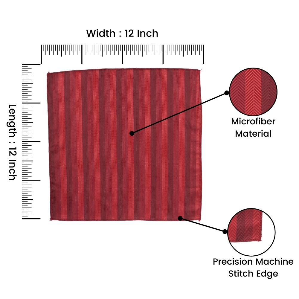 Red Geometric Pocket Square for Men