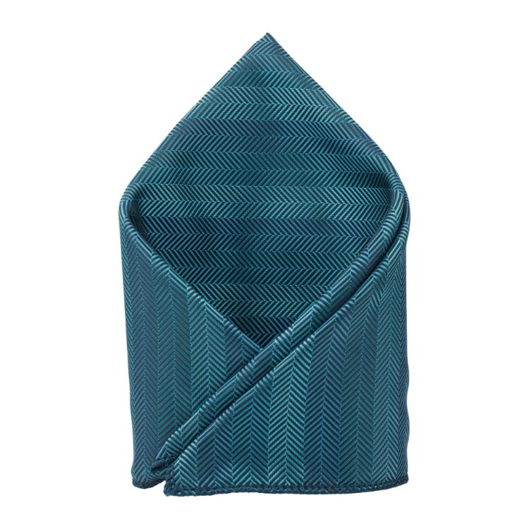 Teal Geometric Pocket Square for Men