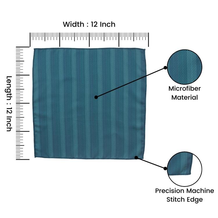 Teal Geometric Pocket Square for Men