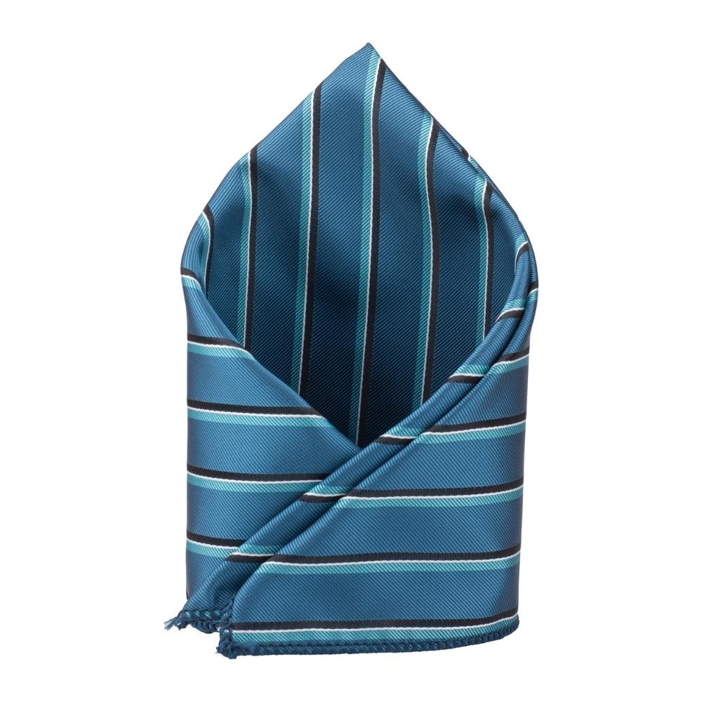 Teal Geometric Pocket Square for Men