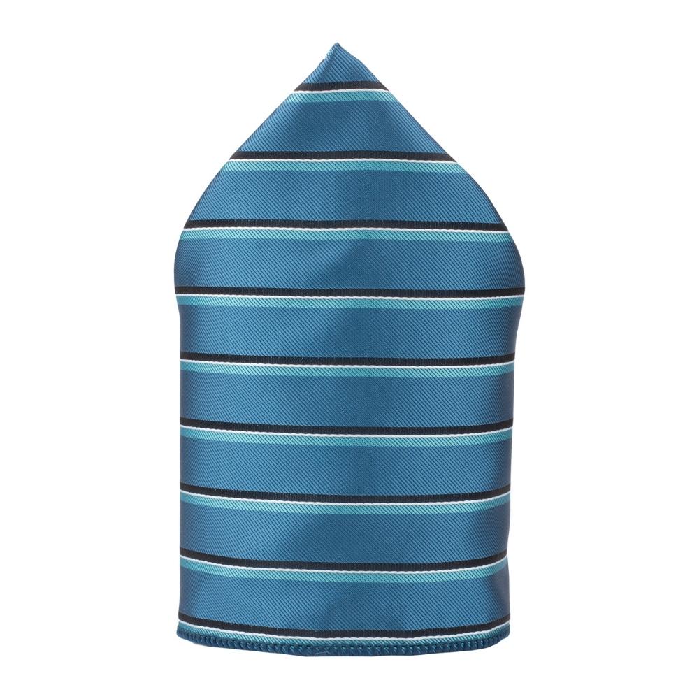 Teal Geometric Pocket Square for Men