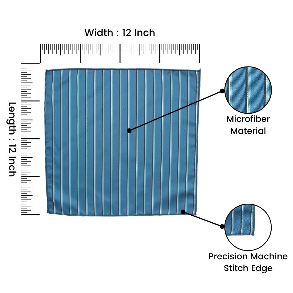 Teal Geometric Pocket Square for Men