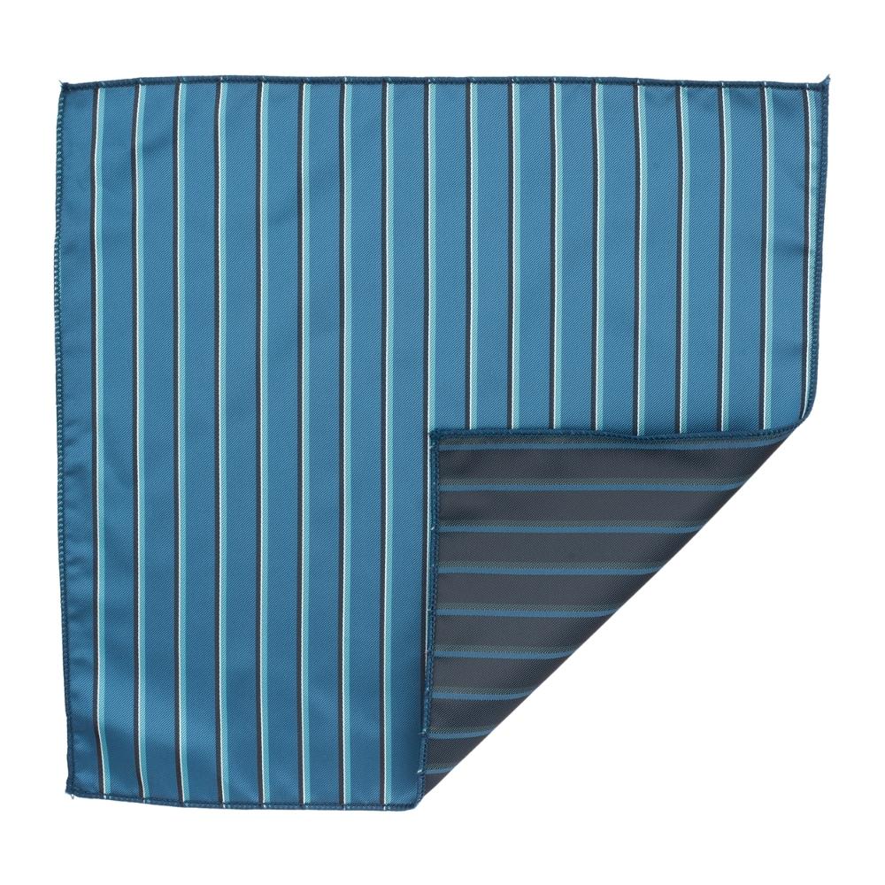 Teal Geometric Pocket Square for Men