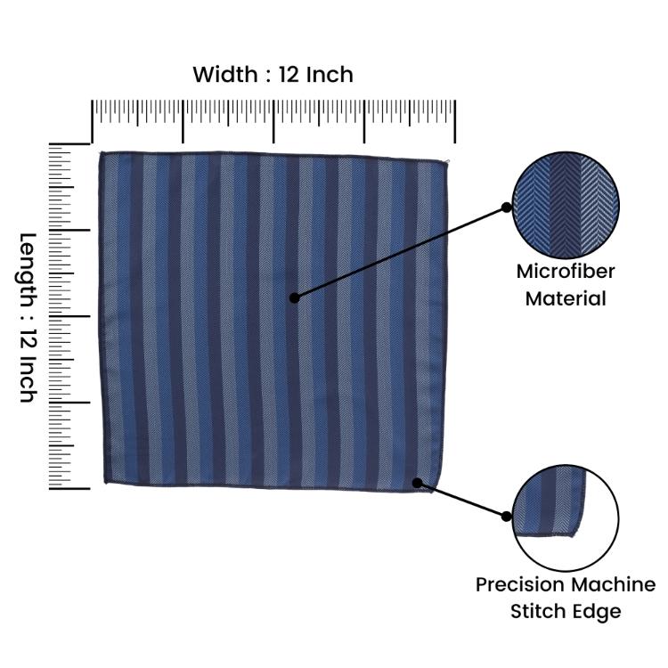 Blue Geometric Pocket Square for Men