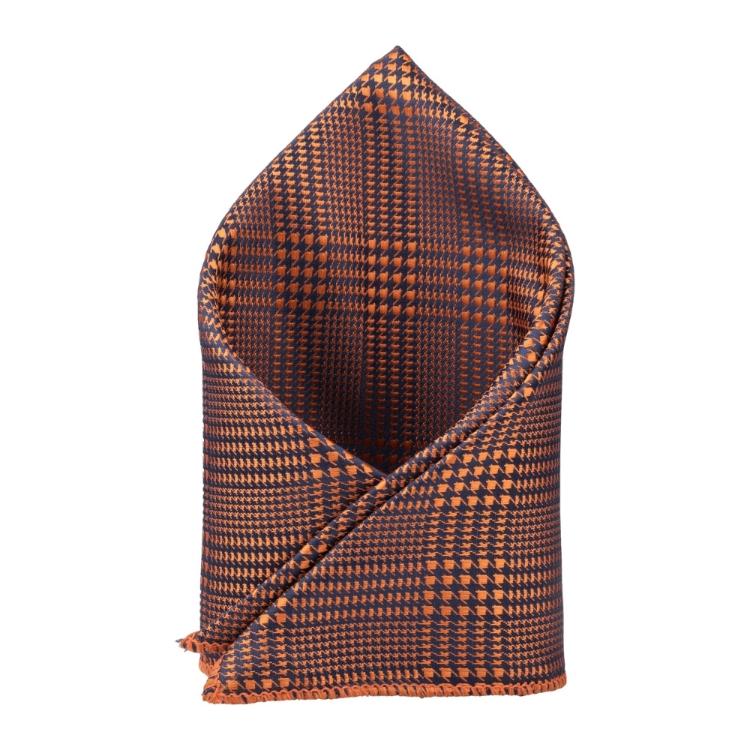 Orange Geometric Pocket Square for Men
