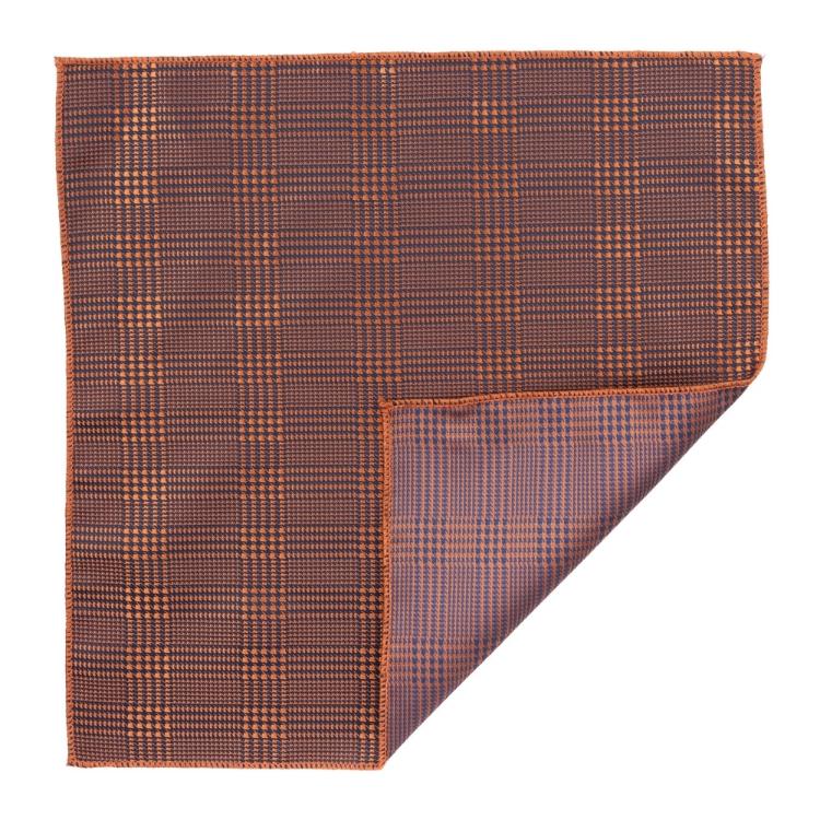 Orange Geometric Pocket Square for Men