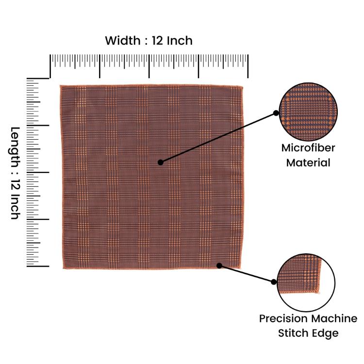 Orange Geometric Pocket Square for Men