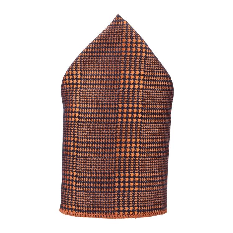 Orange Geometric Pocket Square for Men