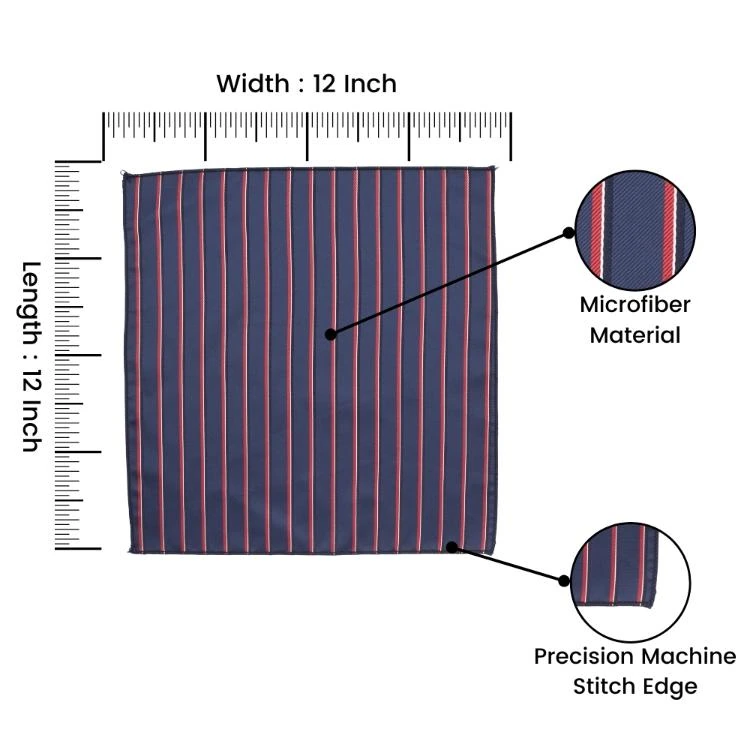 Blue Geometric Pocket Square for Men