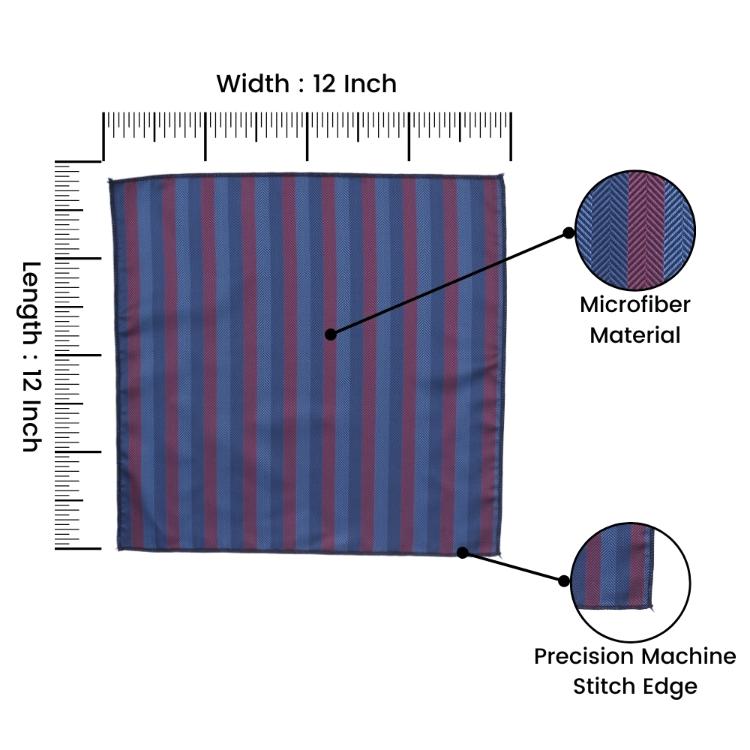 Blue Geometric Pocket Square for Men