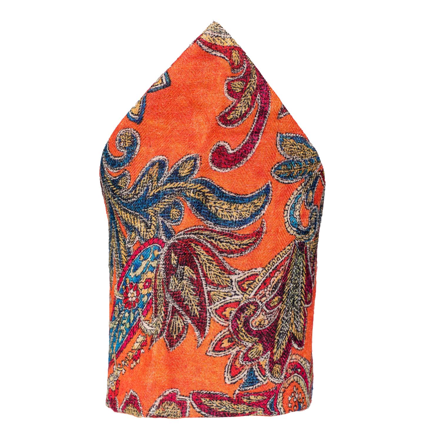 Orange Paisley Pocket Square for Men