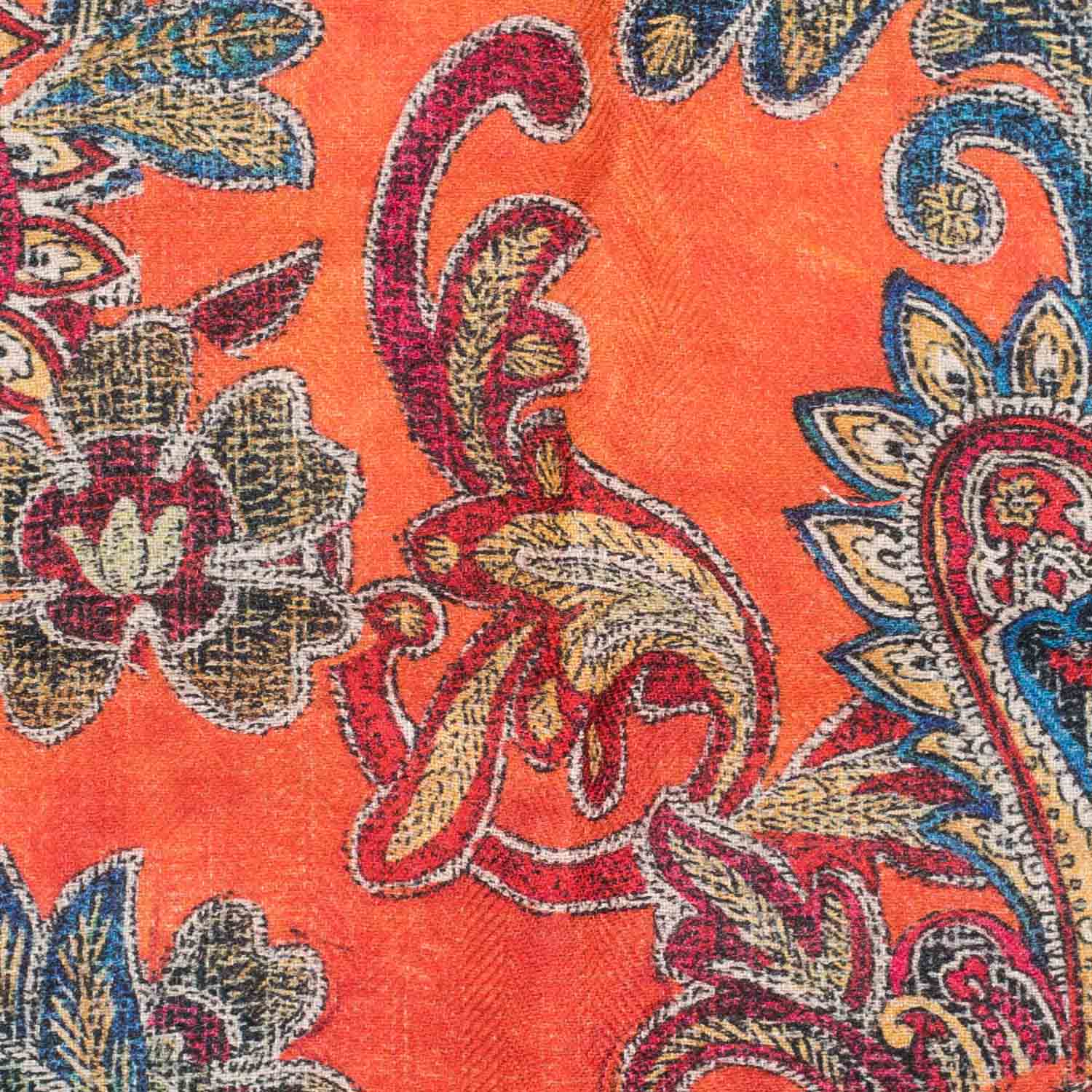 Orange Paisley Pocket Square for Men