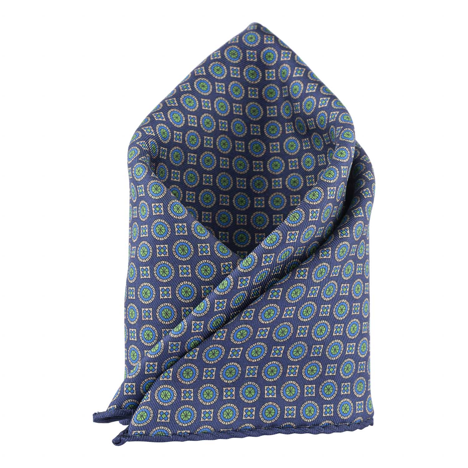 Blue Floral Reversible Pocket Square for Men