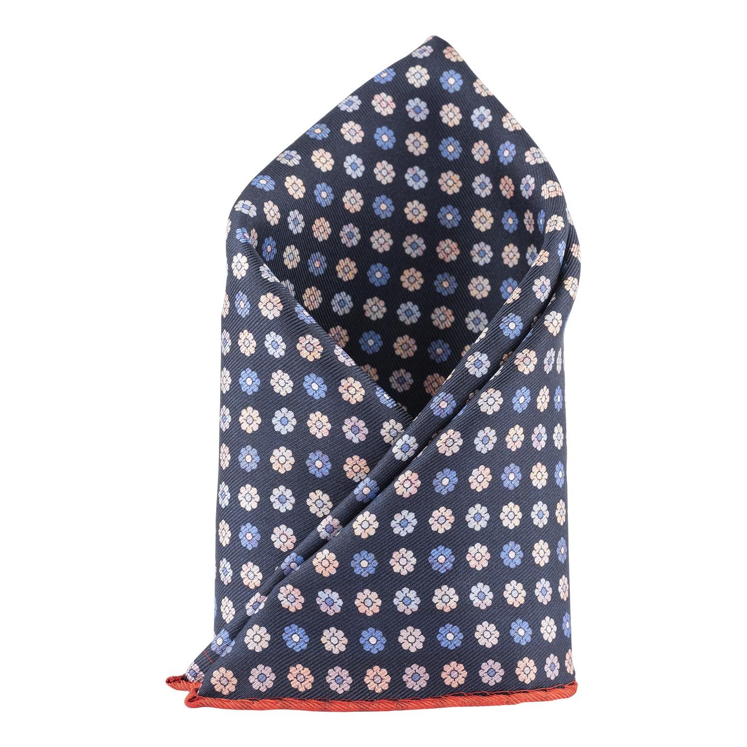 Red Floral Reversible Pocket Square for Men