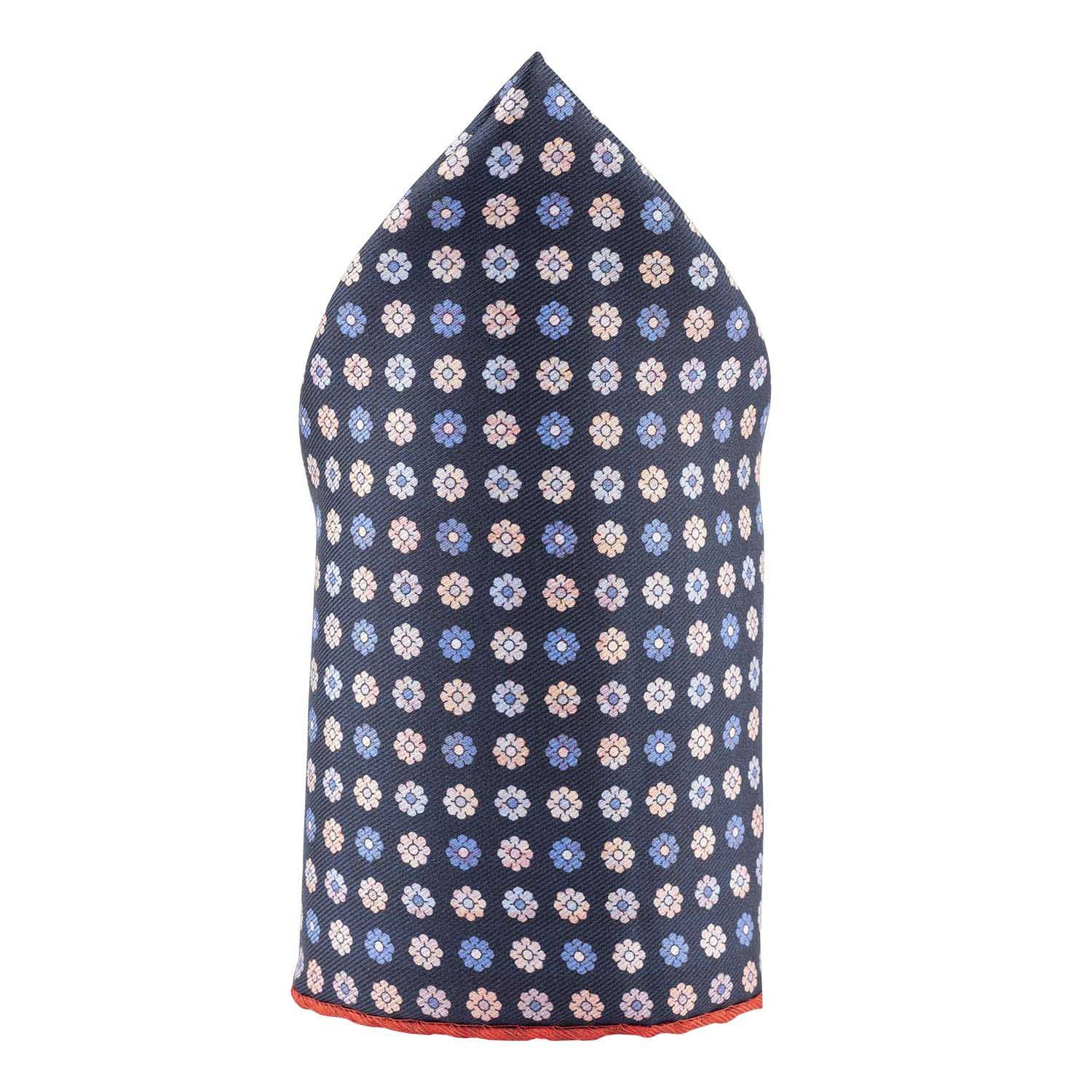 Red Floral Reversible Pocket Square for Men