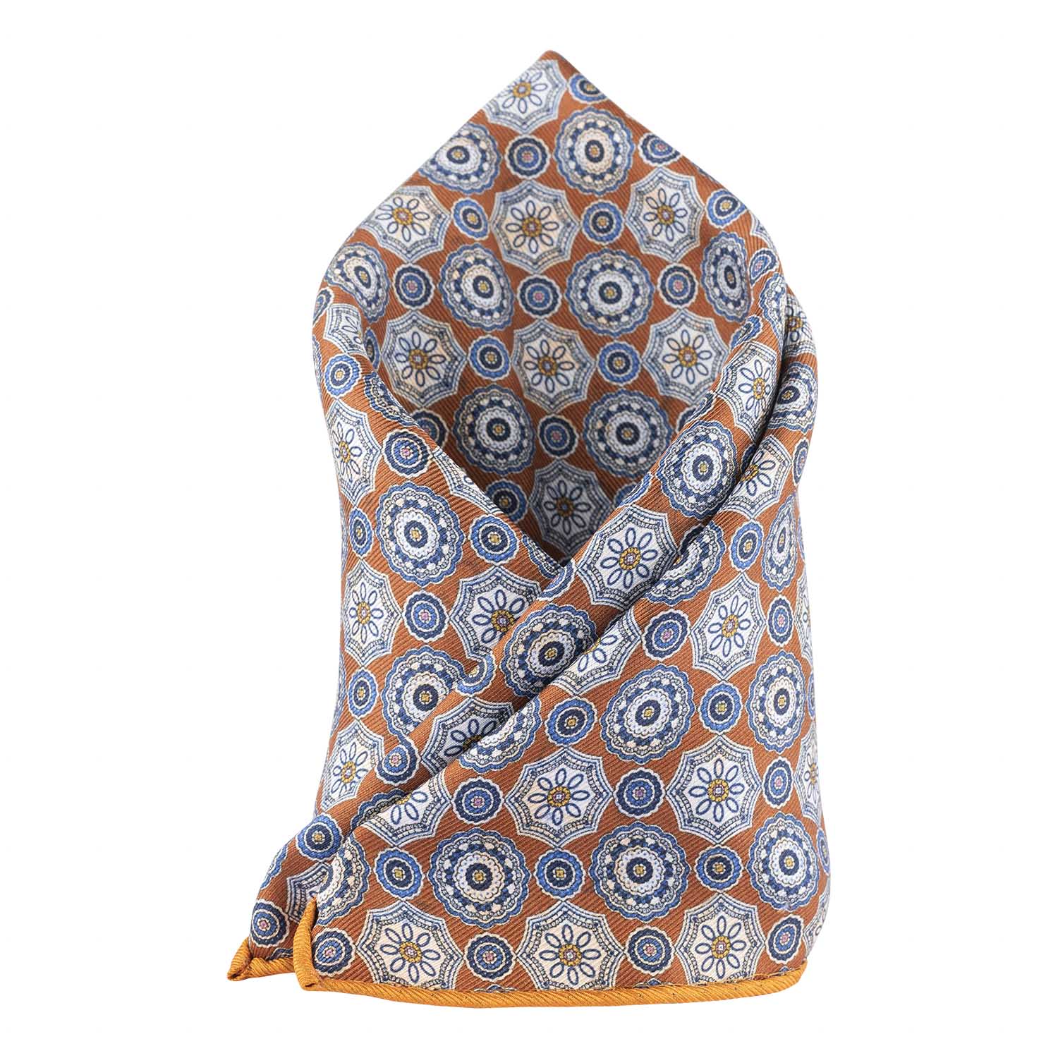 Orange Paisley Reversible Pocket Square for Men