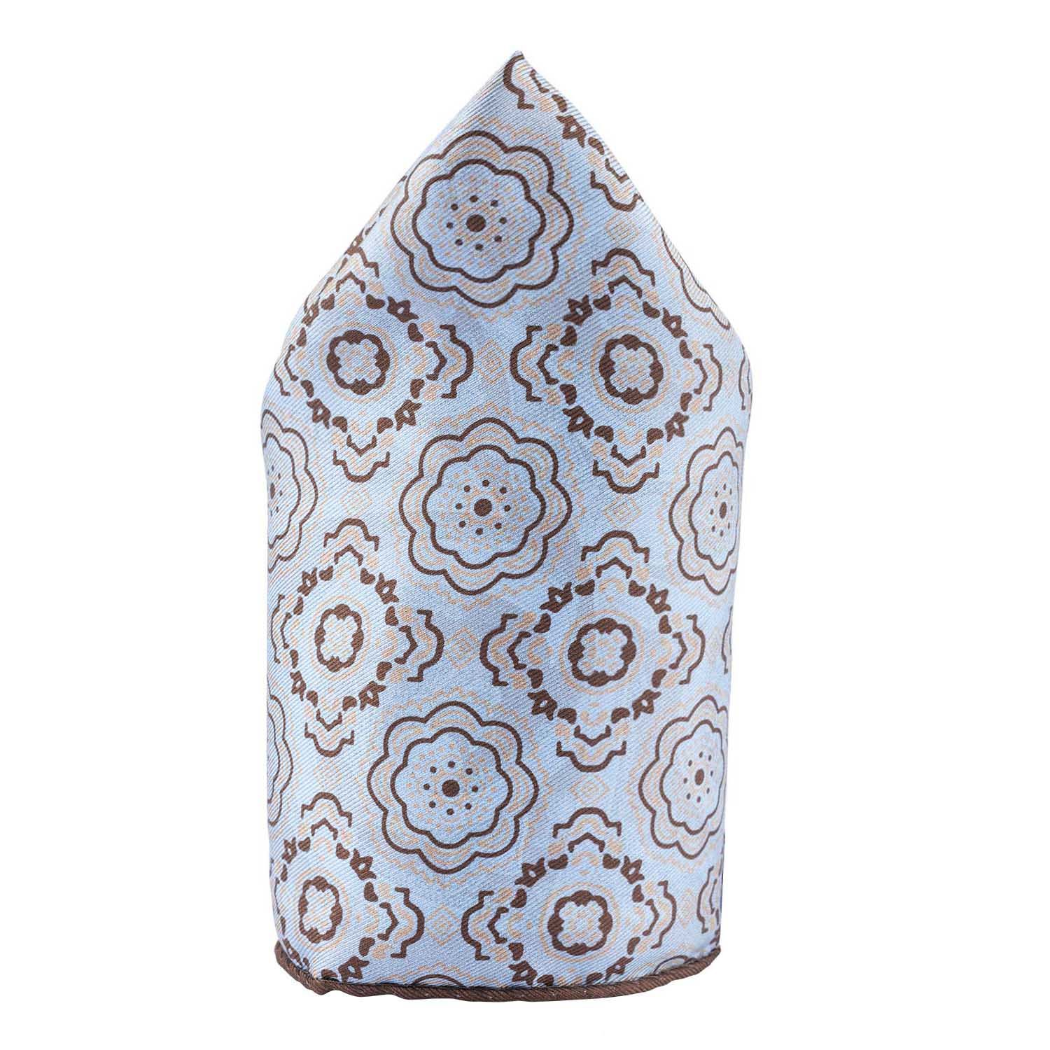 Brown Paisley Reversible Pocket Square for Men