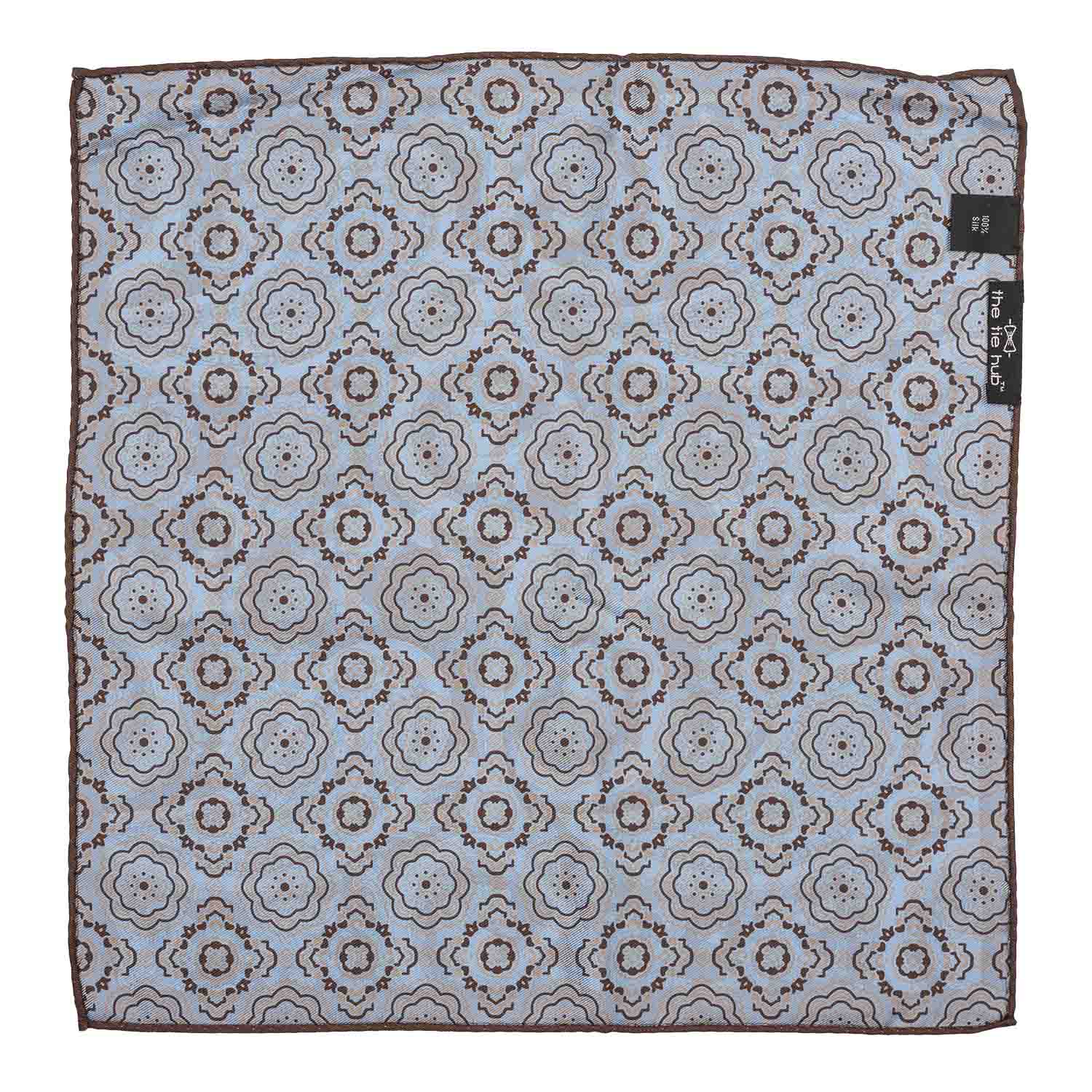 Brown Paisley Reversible Pocket Square for Men