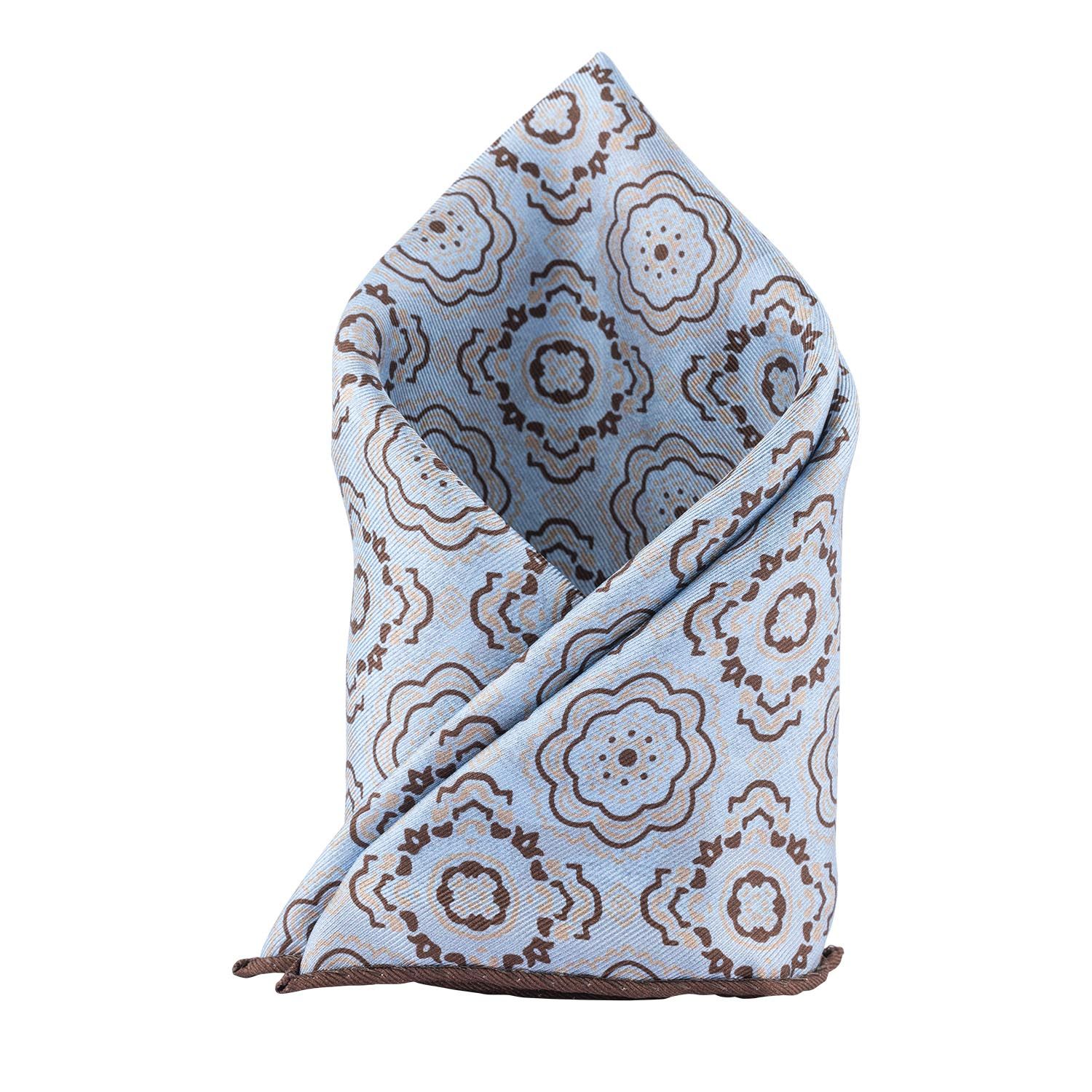 Brown Paisley Reversible Pocket Square for Men