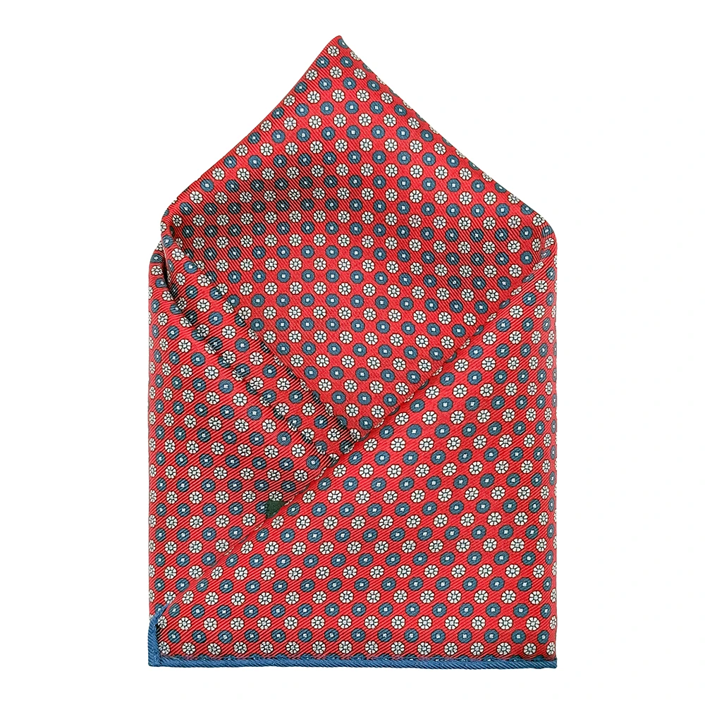 Blue Paisley Reversible Pocket Square for Men