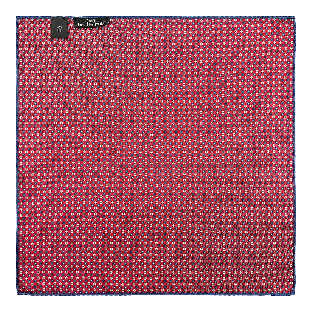 Blue Paisley Reversible Pocket Square for Men