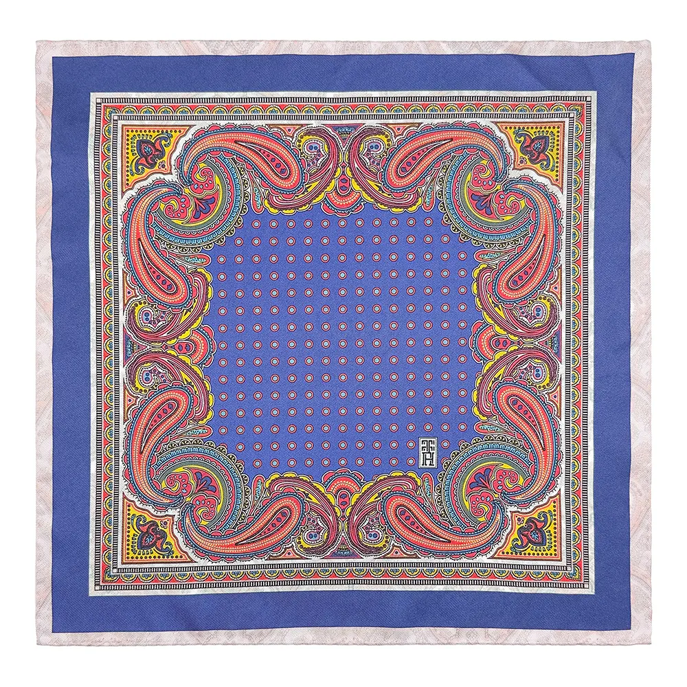 Multicolor Paisley Reversible Pocket Square for Men