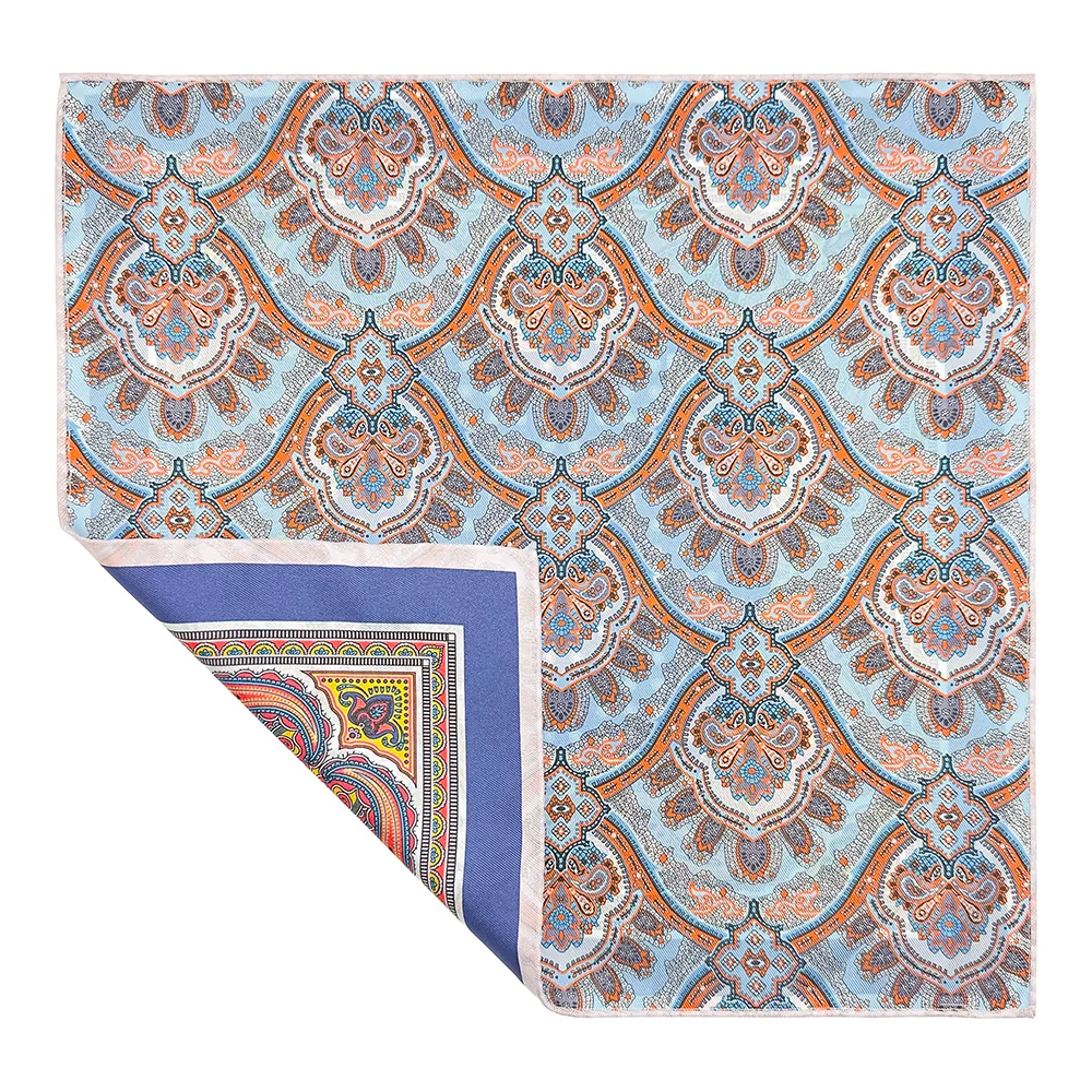 Multicolor Paisley Reversible Pocket Square for Men