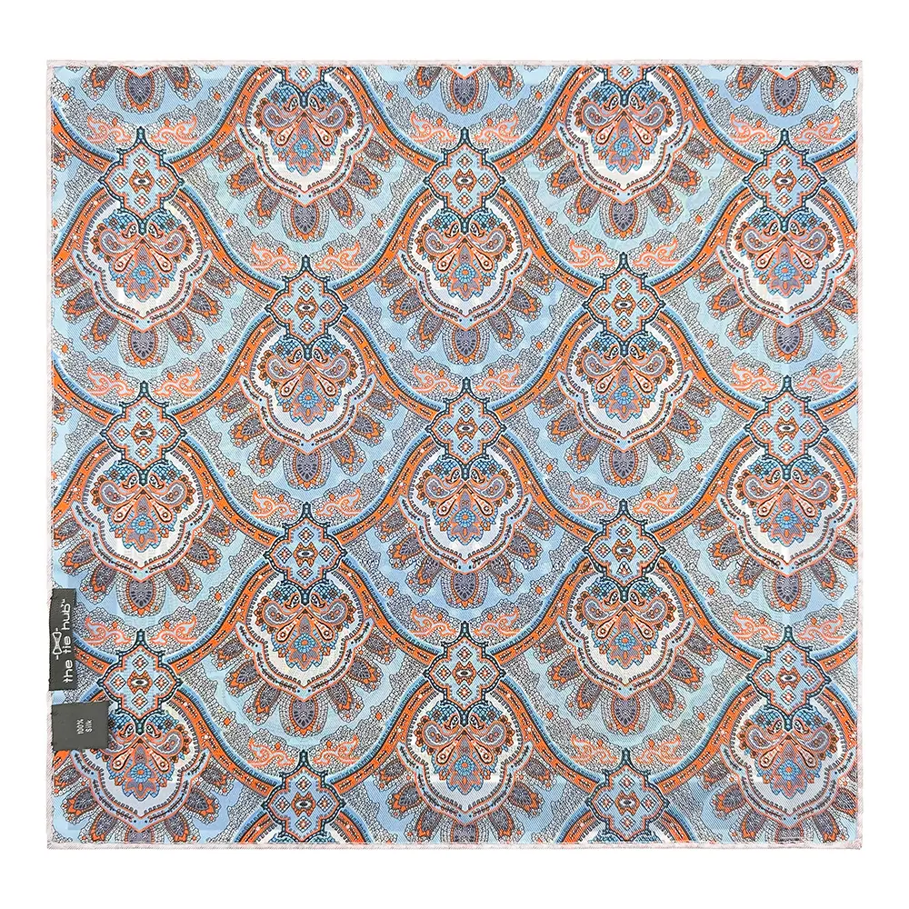 Multicolor Paisley Reversible Pocket Square for Men