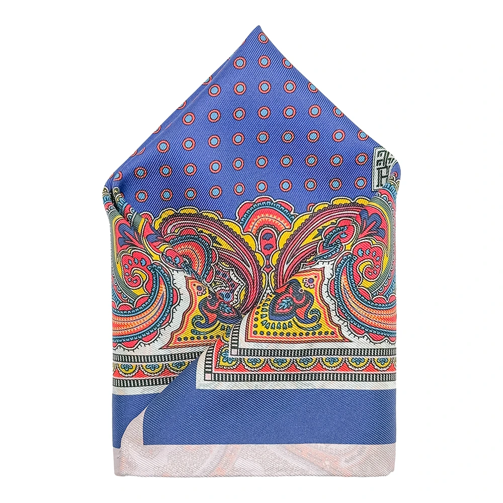 Multicolor Paisley Reversible Pocket Square for Men