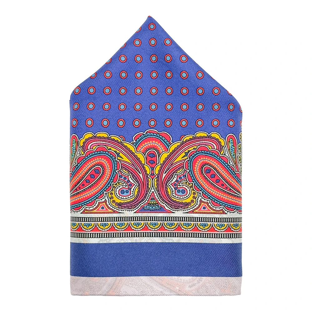 Multicolor Paisley Reversible Pocket Square for Men