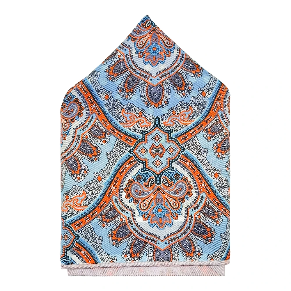 Multicolor Paisley Reversible Pocket Square for Men